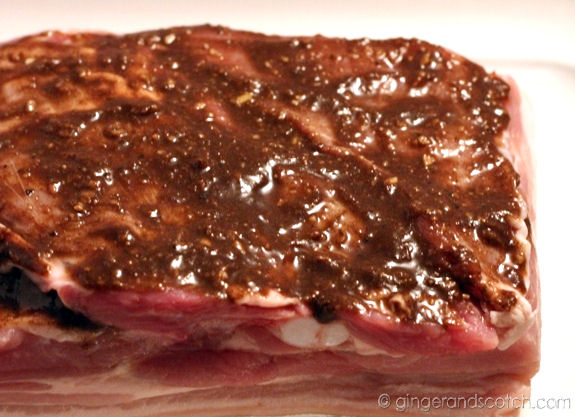 Marinating the Pork Belly Meat Marinating the Pork Belly Meat