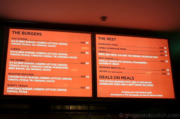 The Burger Joint - Menu