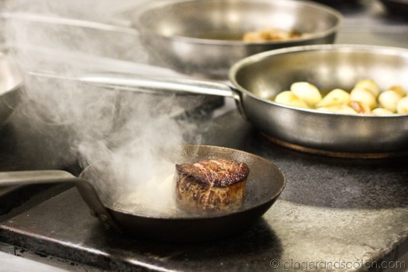 Searing the other side of the fillet
