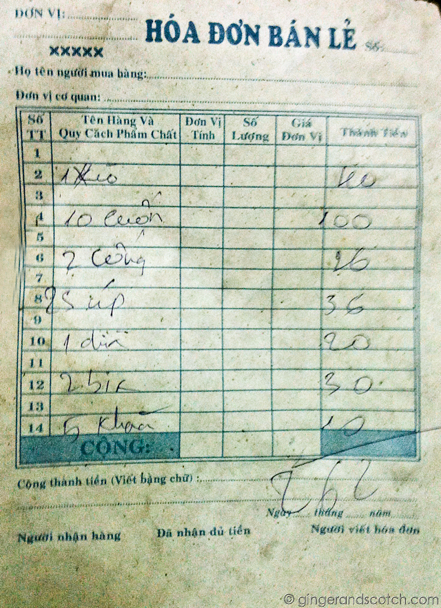 Ngoc Son Restaurant - Receipt Ngoc Son Restaurant - Receipt