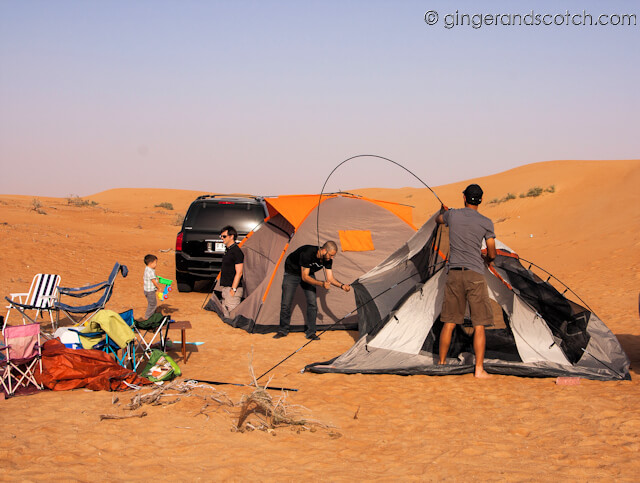 setting up camp